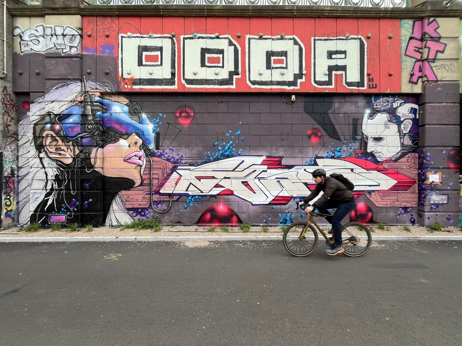 Cyberpunk Mural am Donaukanal